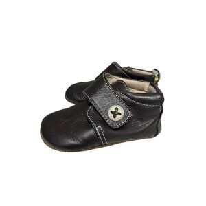 Livie & Luca Infant Boys Benny Brown Leather Bootie Strap & Button‎ Size 6 - 12